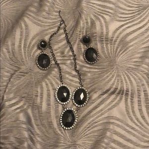 Statement earrings and necklace